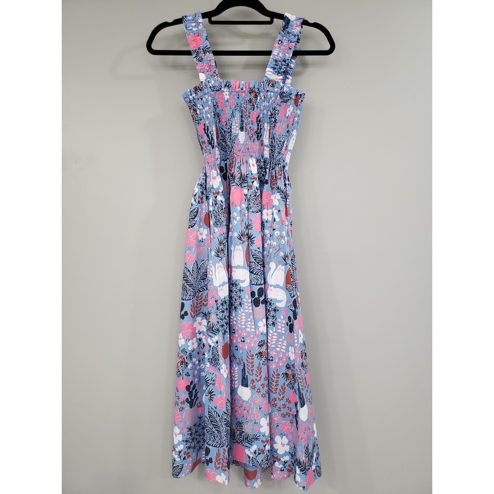 NEVER WORN Size SMALL Kate Spade Garden Posy Midi Sun Dress Cat Cactus Garden - Picture 4 of 6